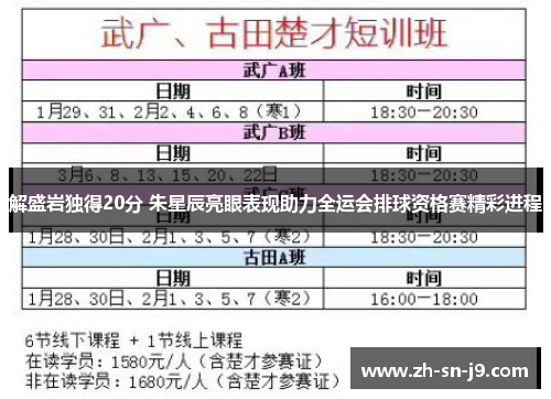 解盛岩独得20分 朱星辰亮眼表现助力全运会排球资格赛精彩进程
